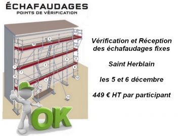 Formation Vérification et Réception des échafaudages fixes