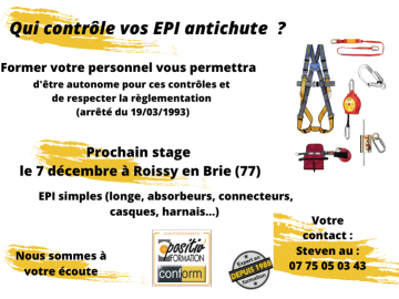 Qui contr&ocirc;le vos EPI antichute ?