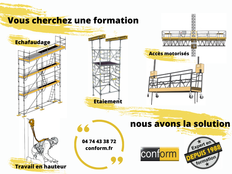 Vous cherchez une formation Echafaudage, Etaiement, Accès motorisés, Travail en hauteur