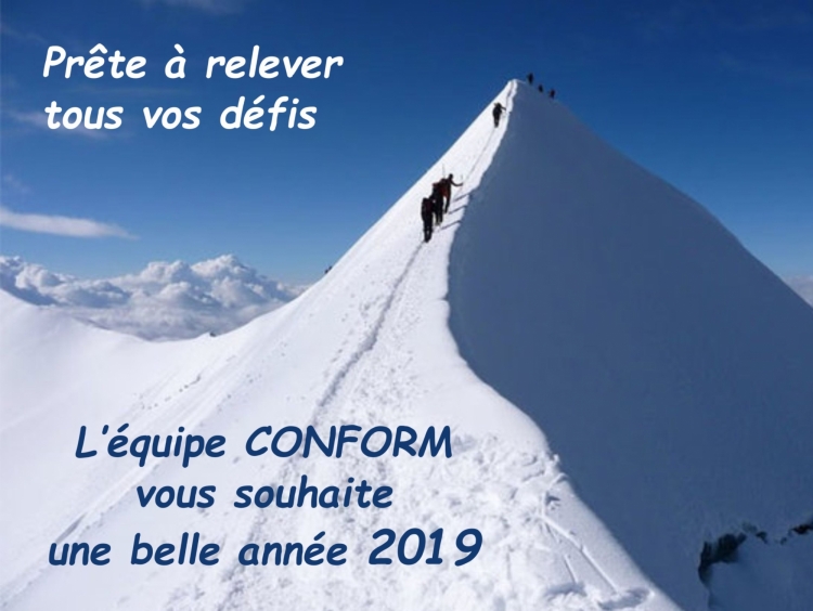 Conform vous remercie de votre confiance et vous souhaite une belle année